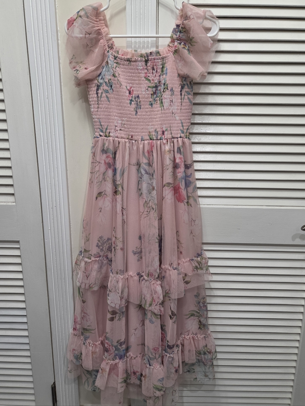 Rare Editions Pink Floral Maxi Dress Girls Size 10